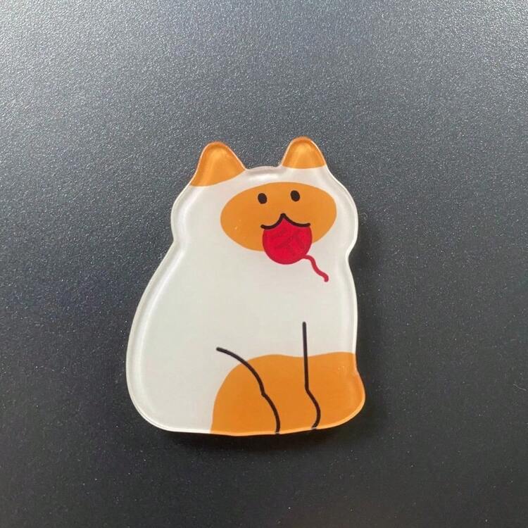 6pcs Acrylic Cartoon Cat Fridge Magnets, Creative DIY Home Decor Accessories, Funny Magnetic Decorations Suitable For Kitchen, Office, Whiteboard, Storage Cabinet And Dishwasher, Great Gift For Friends, Festivals And Parties - Multicolor - View 8