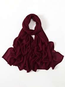 1 chiếc khăn trùm đầu bằng vải viscose màu trơn, thời trang, thoáng khí, nhẹ, đường viền may khóa đôi, khăn dành cho nữ, phù hợp cho mọi mùa để phối với váy. - Nhiều màu - Xem 30