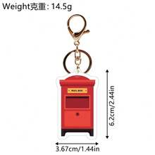 2D Flat Red Mail Box Acrylic Keychain Post Office Mailbox Stamp Box Pendant Keyring Modern Envelope Box Bag Hanging Accessories - Multicolor - View 12