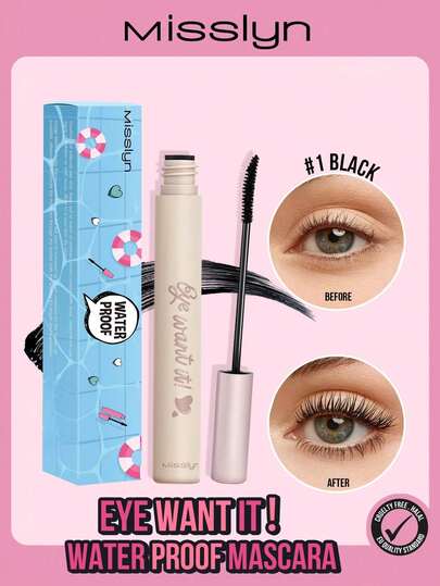  MISSLYN 防水睫毛膏，防汗，浓密纤长，持久显色，浓黑睫毛膏，防水防晕染，浓密卷翘，纯素无动物实验，适合女性和女孩，冬季必备，Y2K风格，生日礼物，最佳礼物，情人节礼物，派对必备，新年礼物，最佳颜色