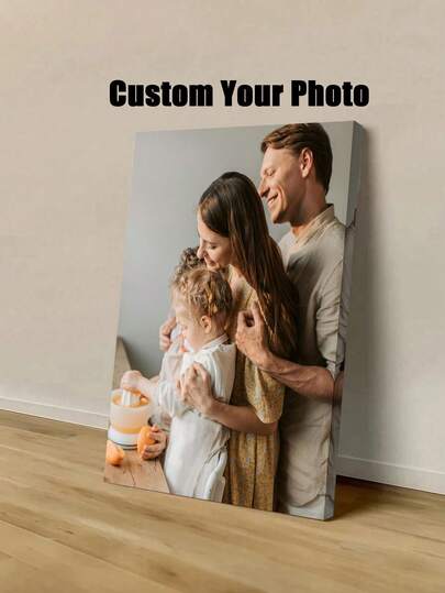 1pc Customized Canvas Wall Art, Personalized Poster, Cozy Framed Canvas Painting, Suitable For Valentine's Day, Wedding Anniversary, Mother's Day, Father's Day, New Year Decoration, Bedroom Decor, Customizable Gift