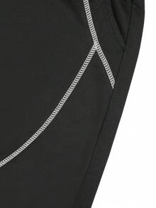 1pc Men's Multi-Pocket Loose Cargo Shorts, Casual Sporty Shorts For Daily Commute, Workout, Outdoor, Leisure, Fitness, Running, Versatile Streetwear, Knee Length - Black - View 7