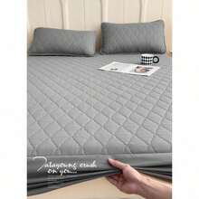 1 Pieza Cubre Colchón Impermeable de 3Capas(Sin Funda de Alohada)Protección Completa Transpirable,Antideslizante y Fácil de Lavar Ideal para Hogares y Alojamientos para Colchón Individual Matrimonial Queen King,Color Gris - gris oscuro - Ver 7