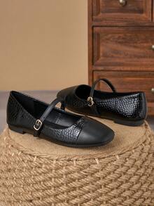MonaNise Women's Fashion Square Toe Brown Slip-On Apricot Bow Flat Shoes, Casual Outdoor Versatile Wear In Black, White, Wine Red, Khaki - Black - View 3
