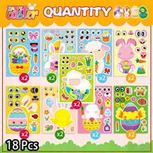 9/18/36张复活节贴纸，儿童DIY贴纸，动物和复活节彩蛋主题，适合制作复活节篮子填充物、学校教室派对礼品袋填充物 - 復活節 - 查看 6