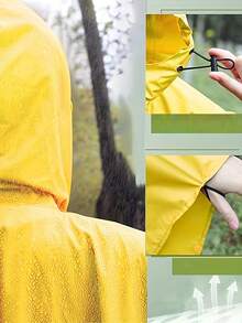 成人连帽雨披,带大口袋,轻便男女通用雨衣,适合徒步旅行、露营和户外旅行 - 男女通用的 - 查看 7