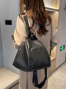 Mochila urbana | Interpretación elegante de la estética de transporte en todos los escenarios, textura tejida en 3D, sistema de correas anchas, equipo que desbloquea la soberanía visual absoluta para la vida diaria - Multicolor - Ver 3