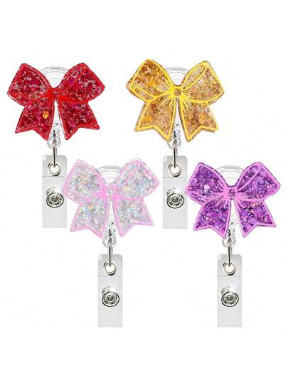 1 pieza Clip de cocodrilo con lazo brillante, Portador de tarjeta de identificación, Cordón, Regalo de oficina/médico, Cordón para estudiantes