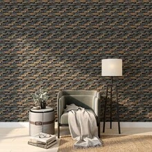 Paper and Wall Self-Adhesive Brick Wallpaper For Bedroom, Living Room, Kitchen, Bathroom - Đá than chì Canjiquinha - Xem 3