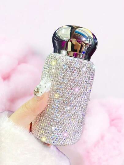 1个220毫升保温水瓶，奢华闪亮水钻装饰，可作咖啡/果汁/牛奶杯，厨房居家旅行适用，冷热饮皆宜，节日送礼佳品