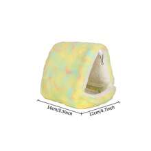 ITANDME 豚鼠藏身处 温暖鸟巢 蓬松鹦鹉笼床 悬挂式小型动物吊床 毛绒小窝 鹦鹉隐蔽小屋 刺猬藏身处 小型宠物藏身处 适合小型动物 - 彩色 - 查看 14