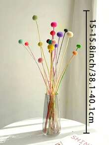 Flores Secas Vibrantes Variadas - Misture e Combine, Adequadas para Artesanato DIY, Decoração de Casa e Presentes - Buquê de Flores em Forma de Coração Multicolorido Eterno, Para Quadros, Vasos, Decorações de Festa e Presentes de Feriados - Design de Haste de Madeira de Longa Duração, Ideal para Ação de Graças, Dia das Mães, Dia dos Namorados e Aniversários - Bola Dourada - Verde - Visão 8