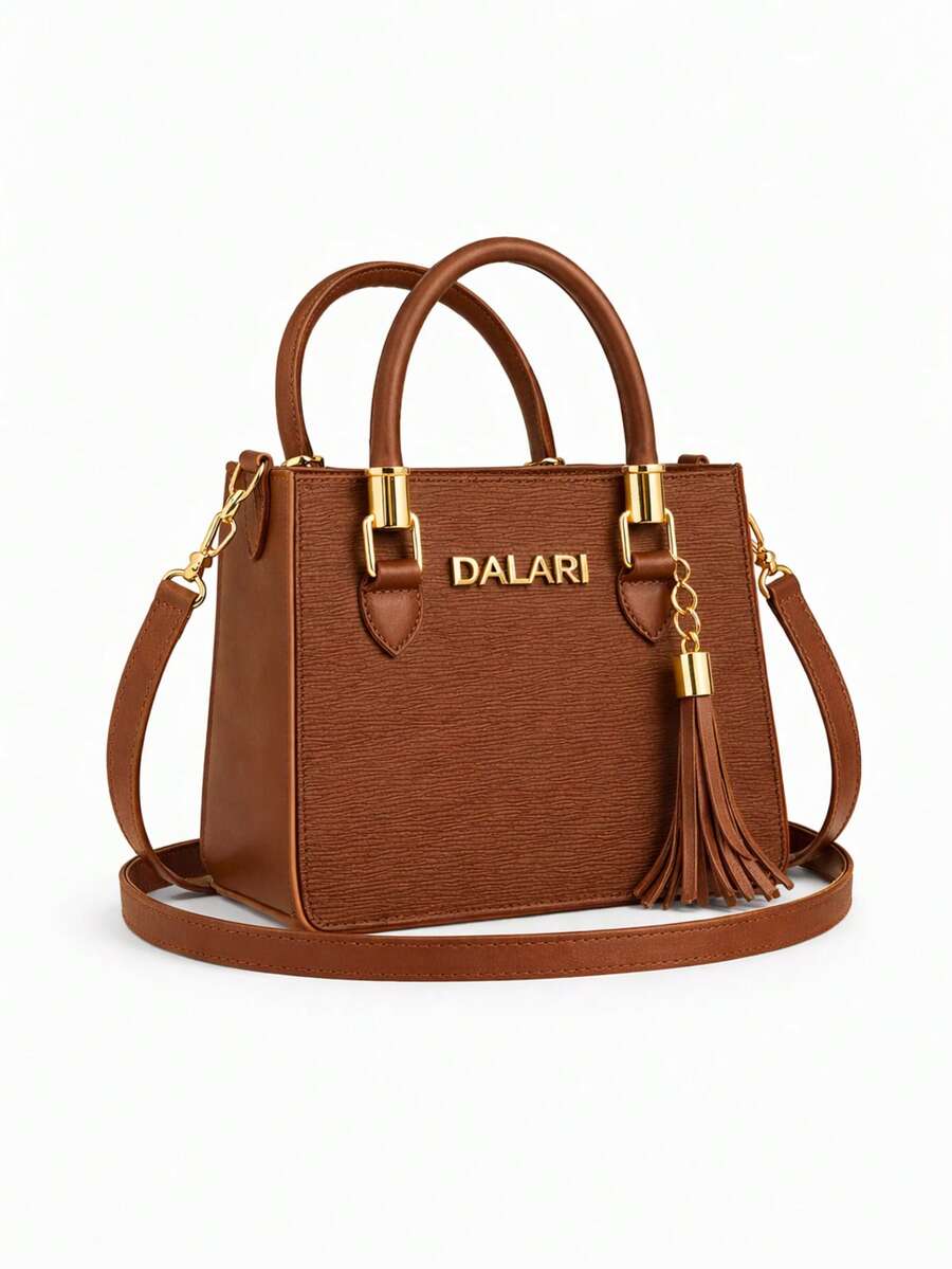 Women Elegant Party Casual Chic Small Handbag Tote Bag With Adjustable Strap Mini Bag (Autumn Winter) - 鏽棕色 - 查看 1