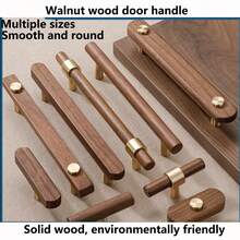 Walnut Solid Wood Cabinet Handles, Wooden Cabinet Handles, Solid Wood Drawer Pulls, Modern Solid Wood Cabinet Handles, Suitable For Kitchen, Cabinets And Drawers - Multicolor - View 1