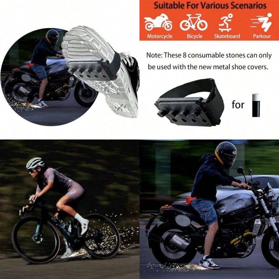 Upgrade 1/2PCS Reusable Motorcycle Sparks Shoe Covers Bicycle Sparks Skateboard Sparks Cool Sole Sparkling Shoe Cover - 8 vật tư tiêu hao - Xem 1