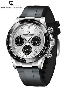 PAGANI DESIGN DESIGN 原创 PD1664 男士腕表，全新日本 VK63 计时码表，顶级奢华橡胶蓝宝石石英表壳，男士腕表 - 均碼 - 查看 19