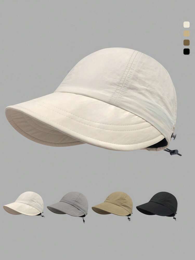 1pc Women's Foldable Wide Brim Sun Hat, UPF 50+ Beach Sun Protection Hat, Suitable For Outdoor Sports - Multicolor - View 10