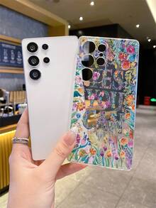 1个花卉字母图案安卓手机壳，摄像头开孔精准，兼容三星Galaxy S25 Ultra/Galaxy S24 Ultra/S24/S23 Ultra/A56 5G/A55 5G/A52s 5G/A26 5G，Nothing，Pixel，保护壳 - 無色 - 查看 4