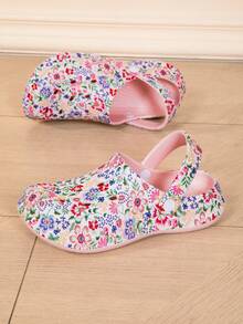 Adjustable Wide Flat Sandals, Suitable For Garden, Travel, Beach, Closed Toe - Pink - View 5