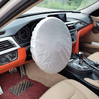 1pc Universal 18 Inch Car Steering Wheel Sun Shade Cover, Silver Coated Cloth Steering Wheel Protector, Windshield Sun Visor, Design, Side Sun Block To Protect Vehicle Steering Wheel