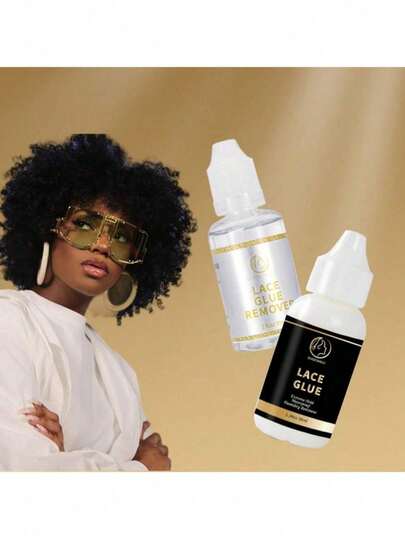 蕾丝隐形假发专用胶水，持久牢固，适用于全头假发、刘海、发际线及仿真头皮，内含胶水和卸除剂。
