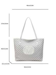 Fashionable Solid Color Tote Bag - White - View 5