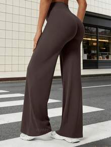 YEOREO Workout Leggings Womens No Front Seam Straight Leggings  31.5" High Waist Buttery Eddiy Gym Yoga Pants Summer Clothes For Women - 深棕色 - 查看 1