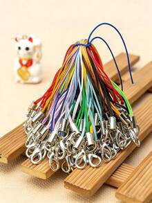 10/30/50/100/200/500个混色龙虾扣绳挂绳登山扣钥匙链尼龙绳钥匙圈，适用于DIY珠宝制作材料 - 彩色 - 查看 10