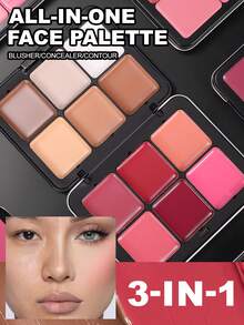 HANDAIYAN 12-Color Metal Blush Palette, Multi-Functional Long-Lasting Natural Makeup Effect, High Pigmentation Concealer Contour Palette, Essential For Christmas And Winter, Suitable For Daily Makeup, Date Night, Singles Party, Travel And Holiday Makeup, Face Painting, Cosmetics For Women, Suitable For Winter/Spring, Ideal For Y2K Fancy Fashion, Suitable As Birthday/Valentine's Day/Mother's Day Gift, Essential For Carnival Party, Best Color Selection - Rose Ritual - 查看 2