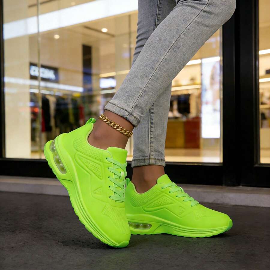 Women's Black Minimalist Road Running Shoes Lightweight And Comfortable Cushioned Running Shoes For Women Stylish And Versatile Outdoor Casual Shoes. - màu xanh lá - Xem 1