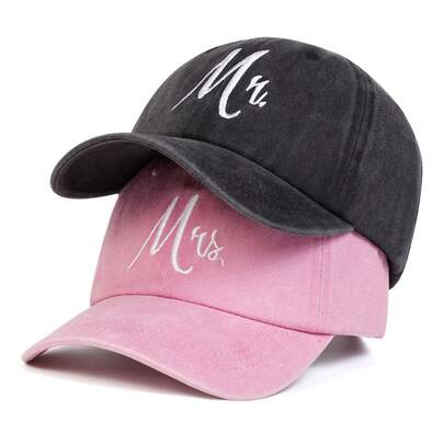 1pc Men's MR Letter Embroidered Baseball Cap, Fashionable Adjustable Sun Protection Casual Hat Suitable For Spring, Autumn Outings, Travel, Beach, Party