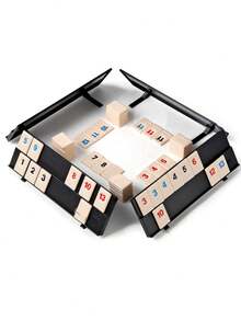 以色列拉米牌游戏套装，2-4人家庭聚会棋盘游戏，106张塑料牌装在便携金属盒中，经典家庭策略游戏，锻炼逻辑和战术，适合成人 - 彩色 - 查看 7