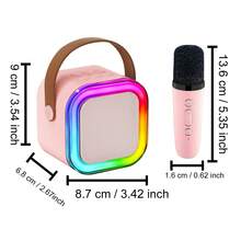 Mini Karaoke Machine, Karaoke Machine For Kids And Adults, Portable Bluetooth Karaoke Speaker With 2 Wireless Microphones And Party Lights, Suitable For Children And Adults, Birthday Gift, Suitable For Girls, Boys, Family Gatherings - Multicolor - View 11