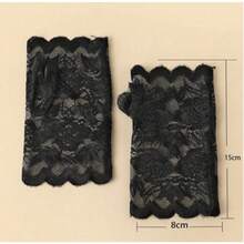 1 Pair Of Sexy Solid Lace Gloves For Christmas And Valentine's Day - 紅色 - 查看 3