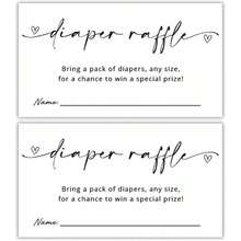 GardenCity Baby Shower Diaper Raffle Ticket, White Diaper Raffle Card, Fun Baby Shower Game For Boys And Girls, Neutral Style, Minimalist Design - A - View 4