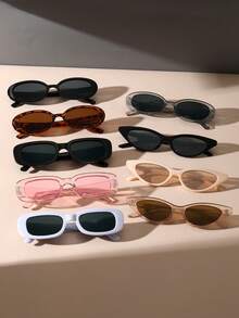 9副女士经典个性化豹纹T台新款复古时尚眼镜，适合驾驶、钓鱼、划船、街头拍照、音乐节、热带海滩度假、户外休闲活动等场合，时尚配饰，适合所有脸型 - 彩色 - 查看 2