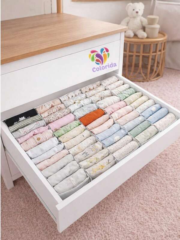 Kit Com 10 Colméias Organizadoras Para Roupas De Bebês - Roupas Intimas