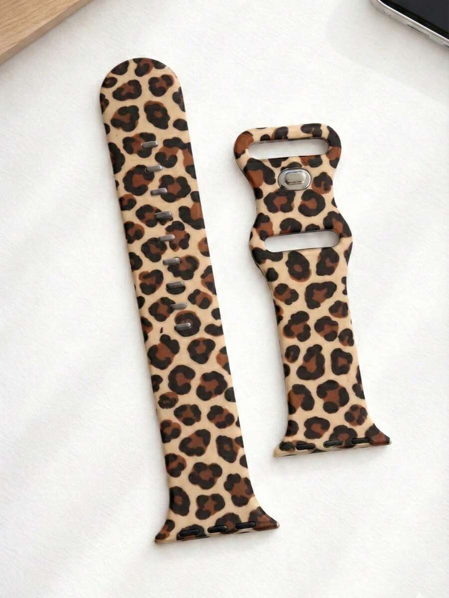 1条时尚豹纹硅胶表带，兼容 38mm、40mm、41mm、42mm、44mm、45mm、46mm、49mm，硅胶表带适用于 Series Ultra 3/2/1、11、10、9、8、7、SE3、6、5、4、3、2、1，男女通用 - 豹紋- - 查看 1