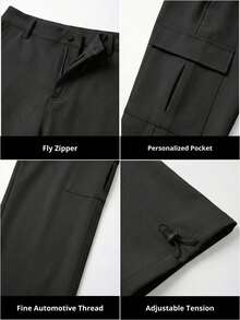 CAMEL CROWN Women's Cargo Pants, Waterproof, Windproof, Fleece Lining, Warm, Suitable For Outdoor Hiking, Camping, Sports, Casual Wear, Windproof Trousers, Autumn/Winter - Phantom Black - View 3