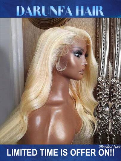 200 Density Body Wave 13x4 Hd Lace Frontal Wig Blended Human Hair 13x4 Honey Blode #613 Hd Pre Plucked Lace Wigs For Women Lace Front Hair Wigs