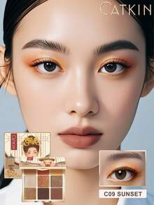 CATKIN 9-Color Eyeshadow Palette, Matte & Shimmer Highly Pigmented Neutral Eyeshadows, Sunset C09 - C09 Sunset - View 3