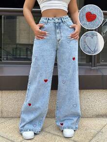 Mobula Sound 休闲优雅直筒牛仔裤，百搭时尚，适合春夏穿着，休闲、正式、度假、约会、上学、日常、旅行、机场等各种场合，女士刺绣服饰 - 藍色 - 查看 11