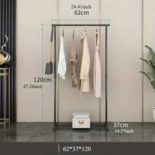 1 Pack Clothing Rack For Hanging Clothes, Rolling Clothes Garmen Rack Coat Rack Portable Wardrobe Rack Metal Closet Rack For Bedroom Laundry Living Room - màu đen - Xem 2