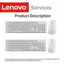 Lenovo 2.4G Wireless Keyboard And Mouse Combo, 105 Keys, Slim And Durable, Minimalist And Fashionable Design, Suitable For Business Office, Home, Laptop, Tablet - Black - View 5