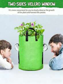 1个5/7加仑植物种植袋，毛毡蔬菜育苗袋，带提手的土豆种植袋，大直径Floreira种植袋，无纺布种植袋，适用于花园和温室的植物育苗袋，保湿园艺工具，土豆、蘑菇、西红柿和蔬菜种植容器，家庭园艺产品 - 彩色 - 查看 10