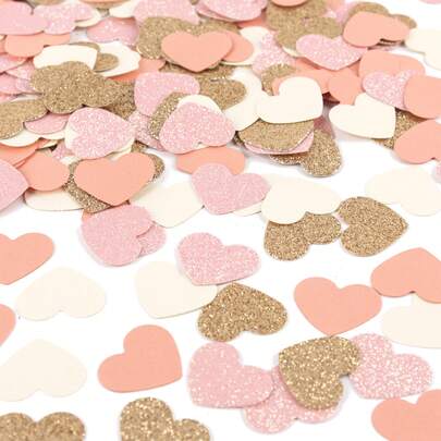 100pcs Romantic Ring Heart Shape Decor Confetti For For Wedding Valentine's Day Anniversary Party DIY Table Scene Decorations Confetti
