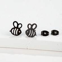 1Pair Small Bee Stud Earring Stainless Steel Mini Earrings For Women Girls Party Jewelry Gift - GED276 - View 5