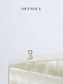 白色晚礼服婚纱新娘手拿包，法式亚克力大理石纹晚宴包，配不对称链条肩带，适合派对、宴会等场合。 - 白色 - 查看 7