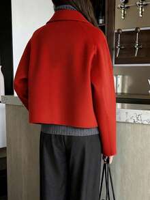 Fashionable Short Women's Blazer Jacket, Thick & Slimming, Suitable For Autumn/Winter - Red - View 2