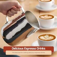 奶泡壶，67.6盎司/2000毫升不锈钢咖啡蒸汽奶泡杯，适用于意式浓缩咖啡、咖啡师、拿铁、卡布奇诺等饮品的奶泡。 - 彩色 - 查看 5